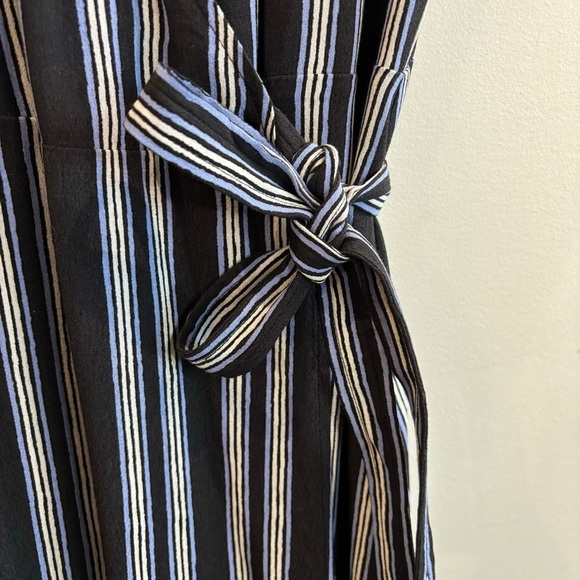 WILFRED FREE Sz M Aritzia Jessa True Wrap Striped Lined Skirt Maxi Flowy Dress - Picture 4 of 12